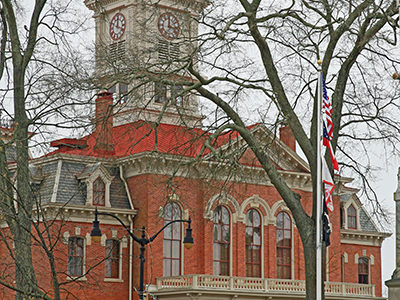 Winter Courthouse print for sale.